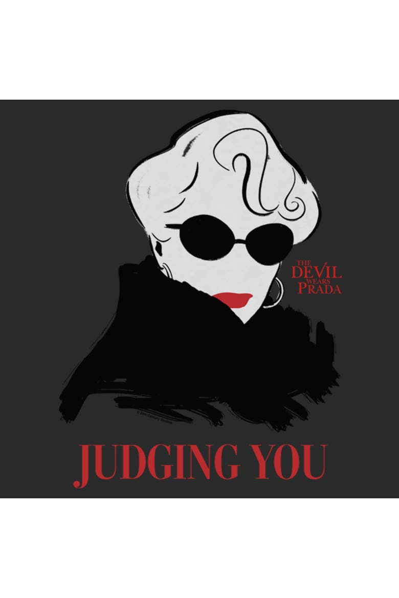 Men's The Devil Wears Prada Miranda Priestly Judging You Red Logo  Graphic T-Shirt, Alternate, color, Charcoal