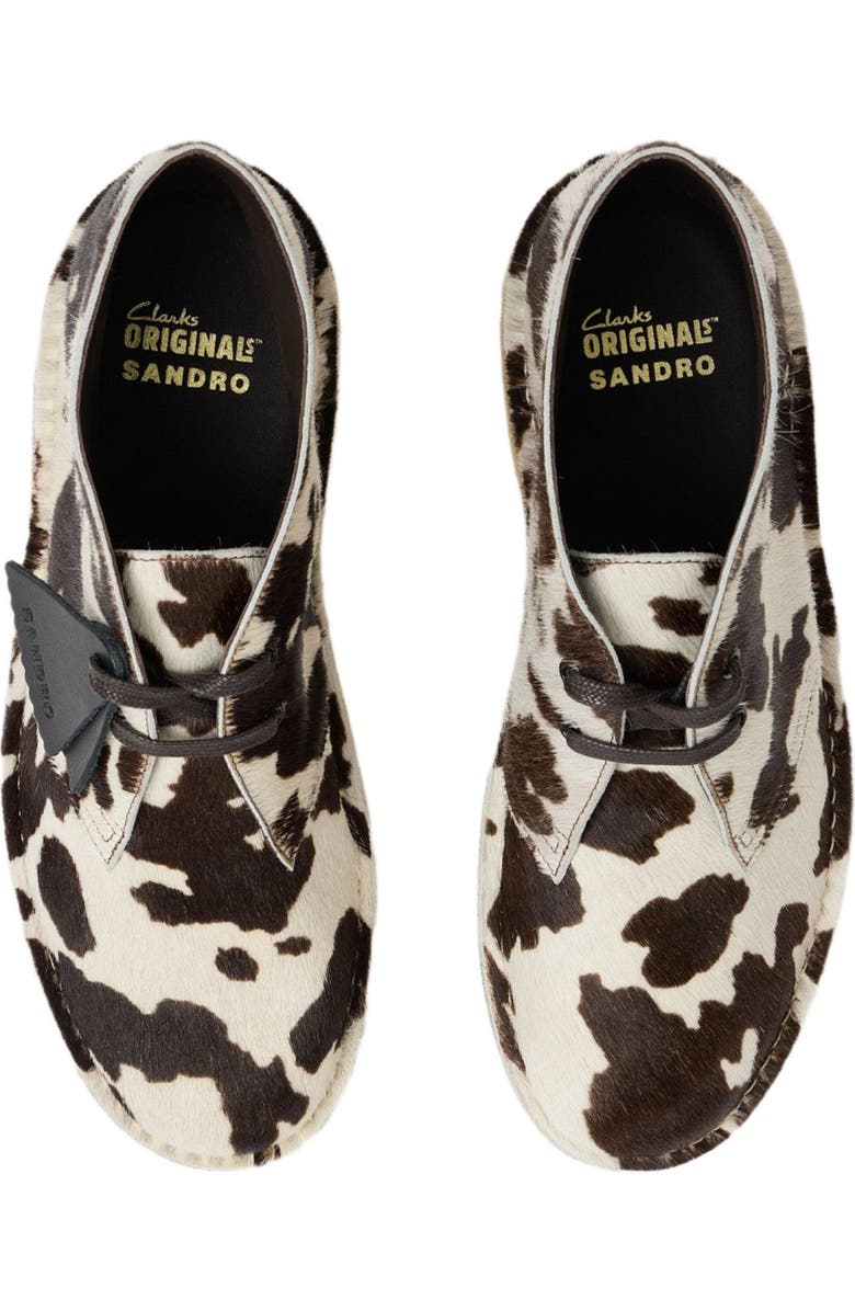 SANDRO Animal-print Desert Boots, Alternate, color, Brown / White
