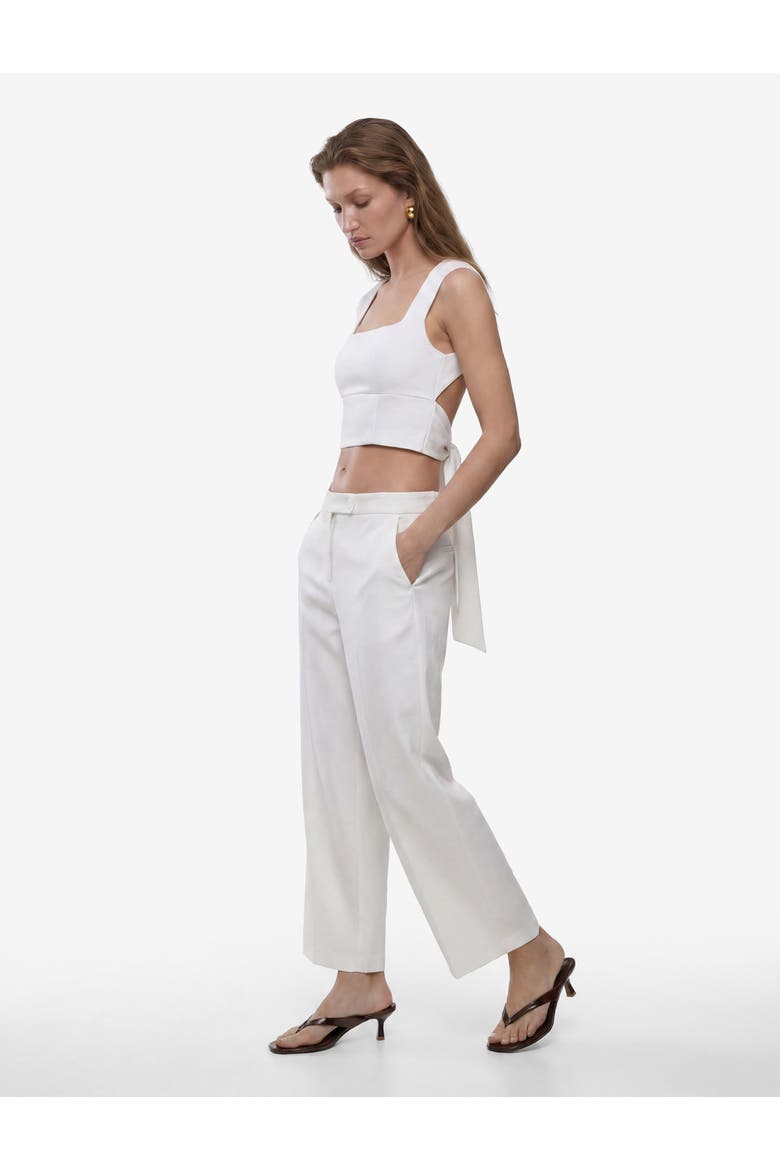 Slim Fit Sleeveless Crop Blouse, Alternate, color, WHITE