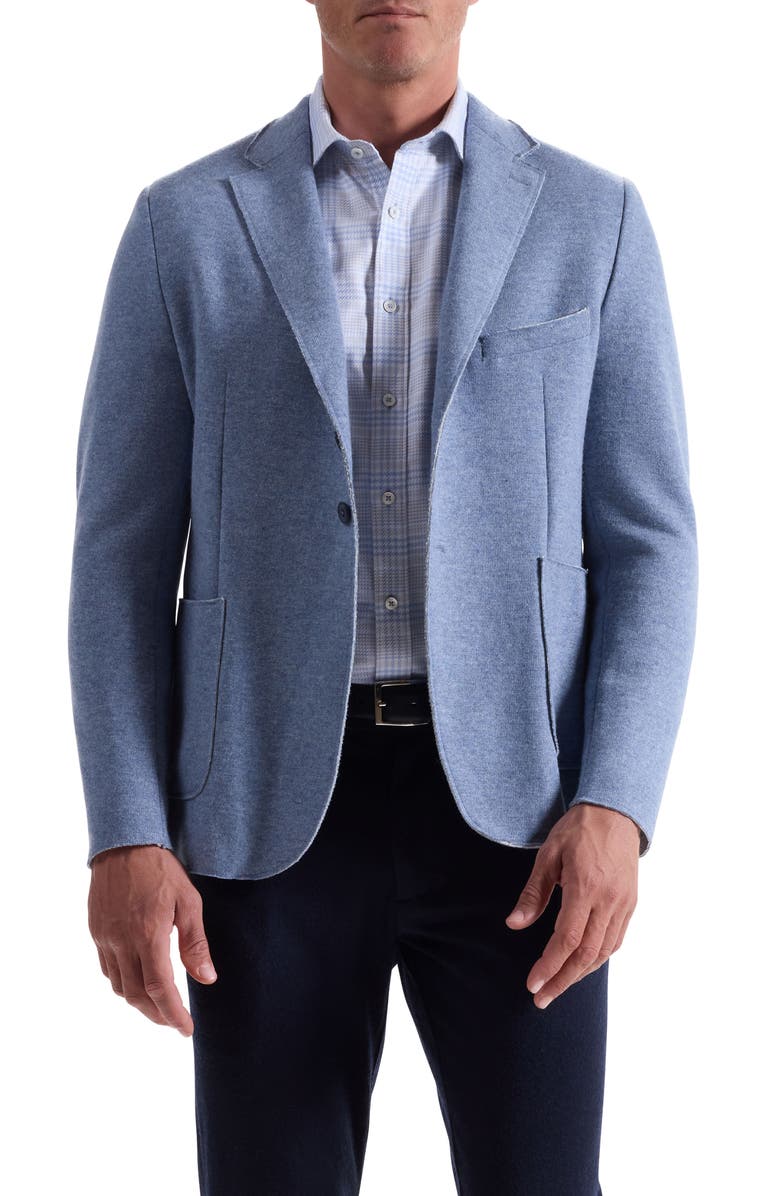 Bugatchi Wool Blend Laser Cut Blazer, Main, color, Air Blue