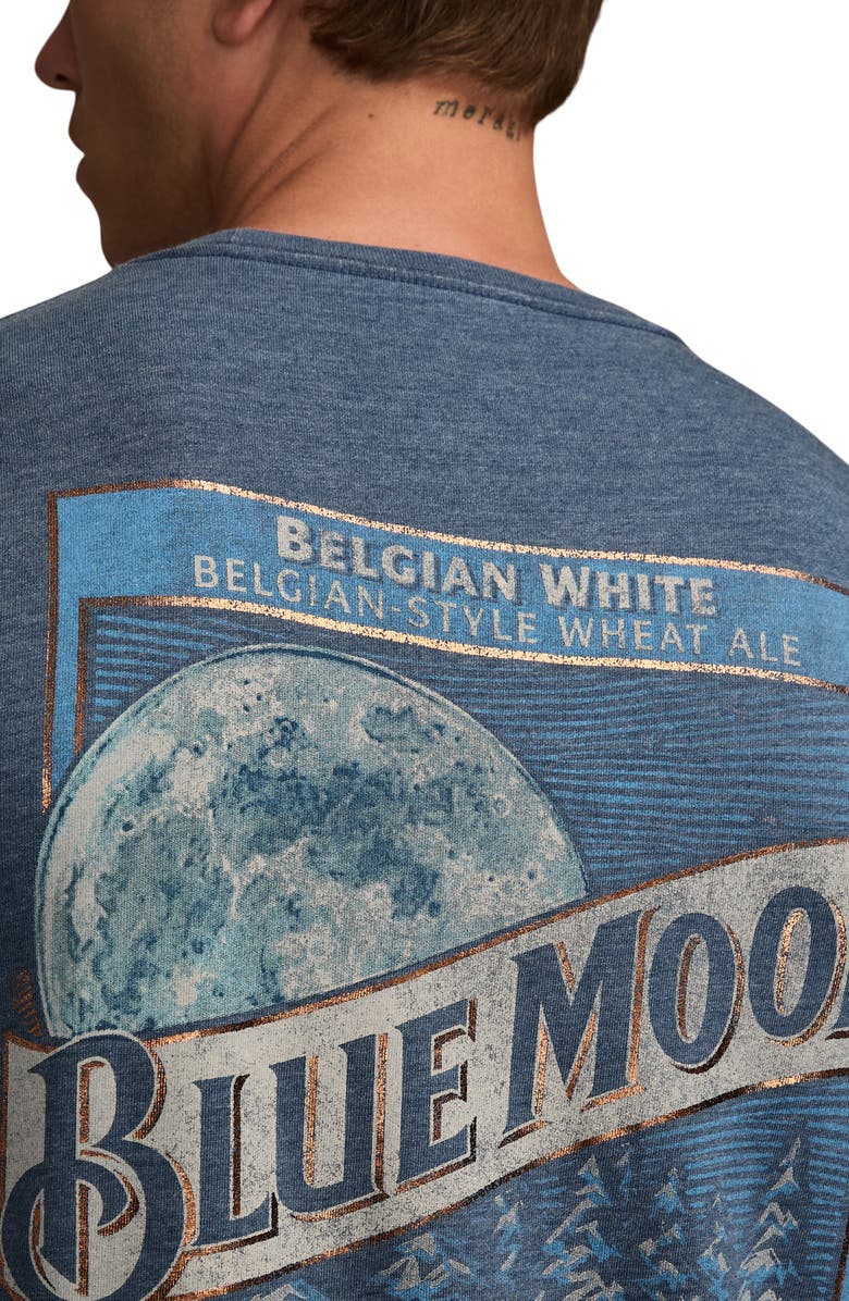 Lucky Brand Blue Moon Label T-Shirt, Alternate, color, Insignia Blue