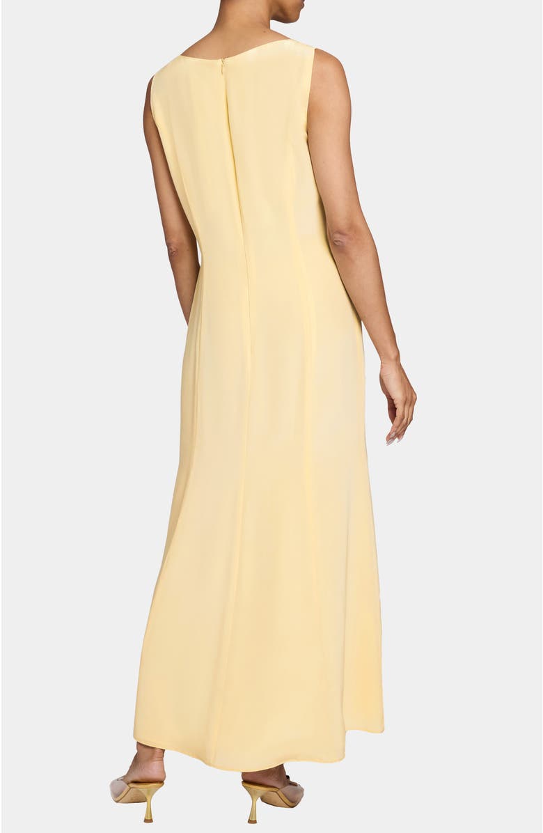 Santorelli EMERSON Sleeveless Silk Midi Dress with Skirt Side Cascading Ruffles, Alternate, color, Chamomile
