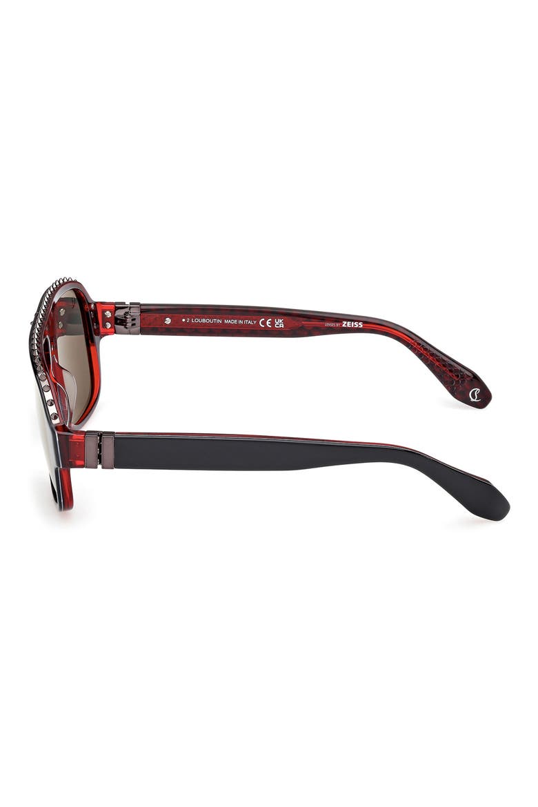 Roller 57mm Navigator Sunglasses, Alternate, color, BLACK RED / GUNMETAL / ZEISS