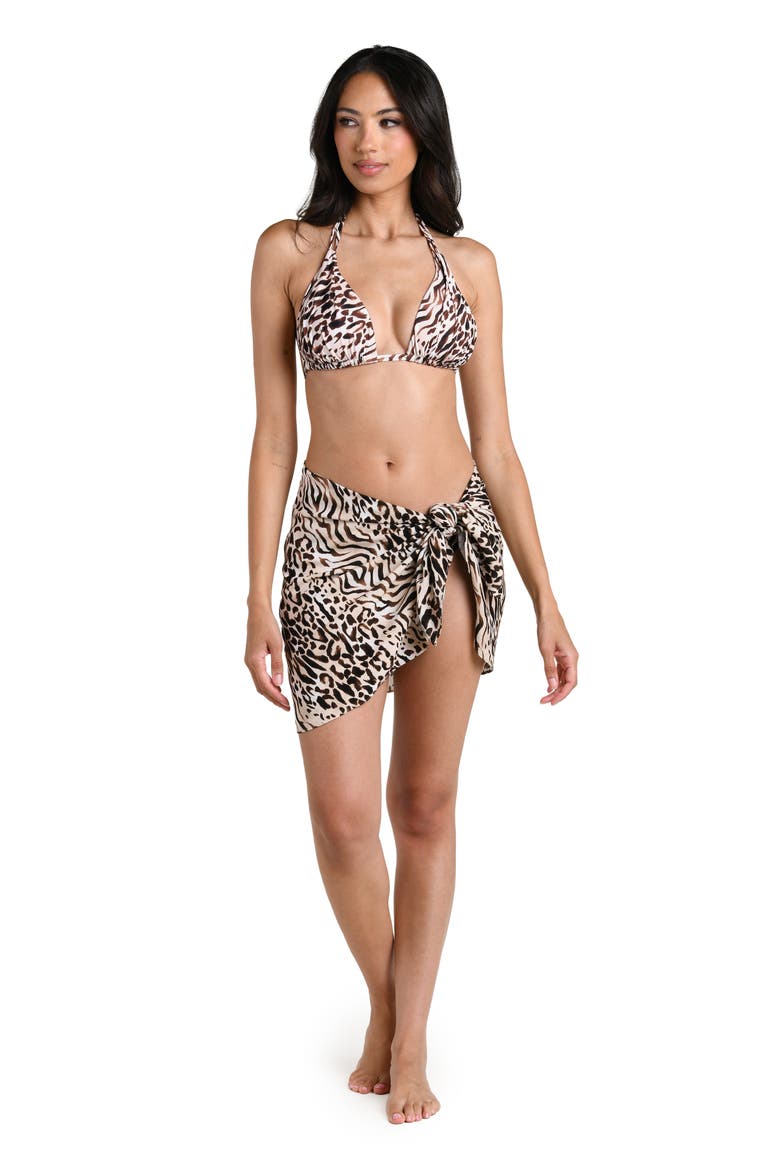 Fierce Territory Tie Side Cover-Up Sarong, Alternate, color, TAUPE