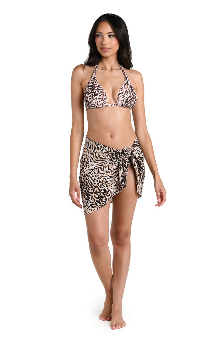 La Blanca Fierce Territory Tie Side Cover-Up Sarong, Alternate, color, 