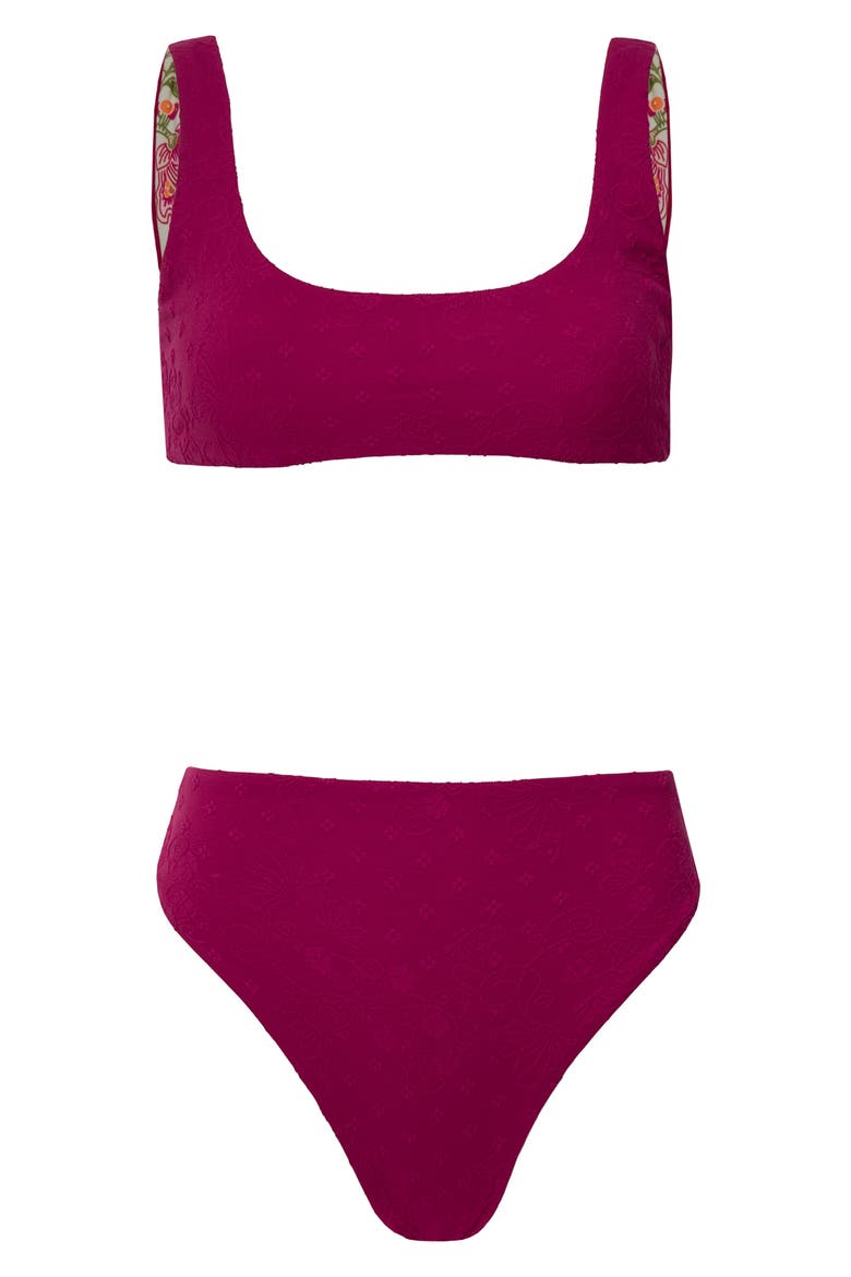 Sully High Waist Reversible Bikini Bottoms, Alternate, color, PINK