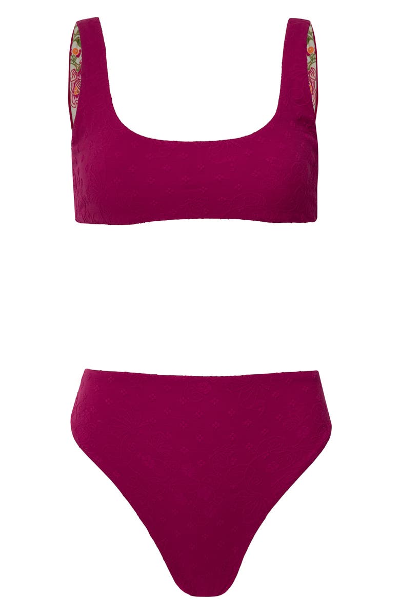 Maaji Sully High Waist Reversible Bikini Bottoms, Alternate, color, Pink