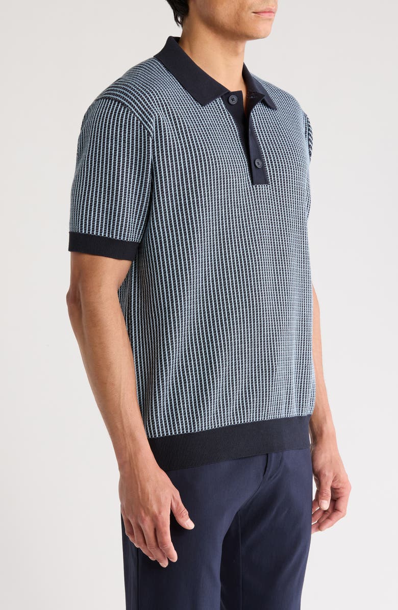 Wax London Turin Ladder Stripe Polo, Alternate, color, Navy
