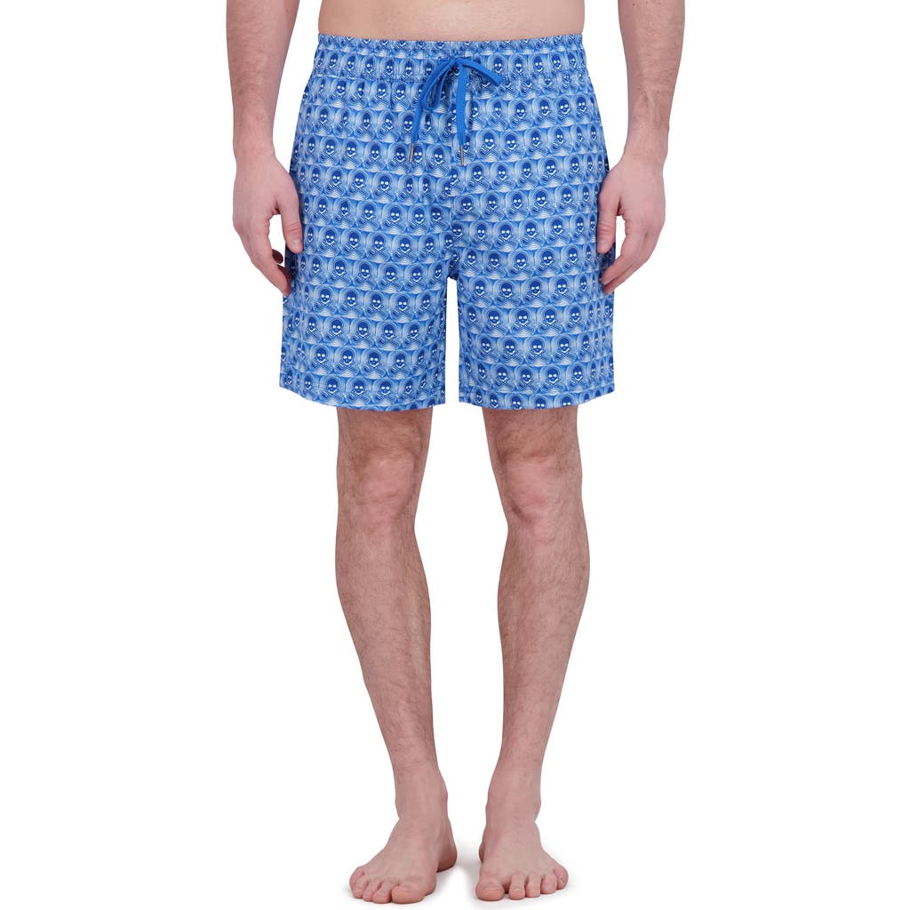 Robert Graham Quickdry Boxer Board Shorts In Skulls