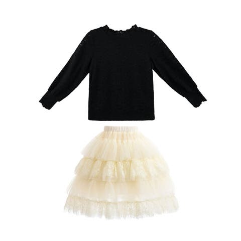 Knit Top with Tulle Skirt (Toddler, Little Kid & Big Kid)