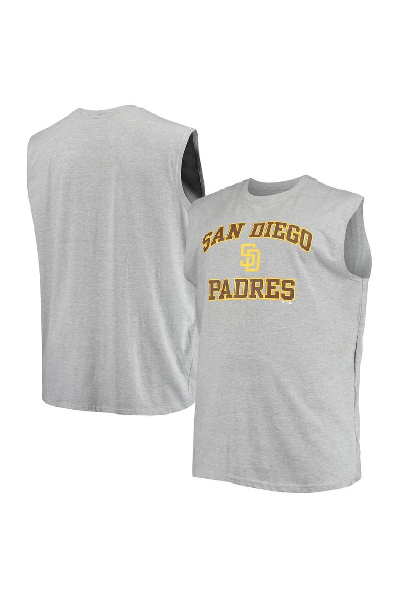 Men's Heathered Gray San Diego Padres Big & Tall Jersey Muscle Tank Top, Main, color, Heather Gray