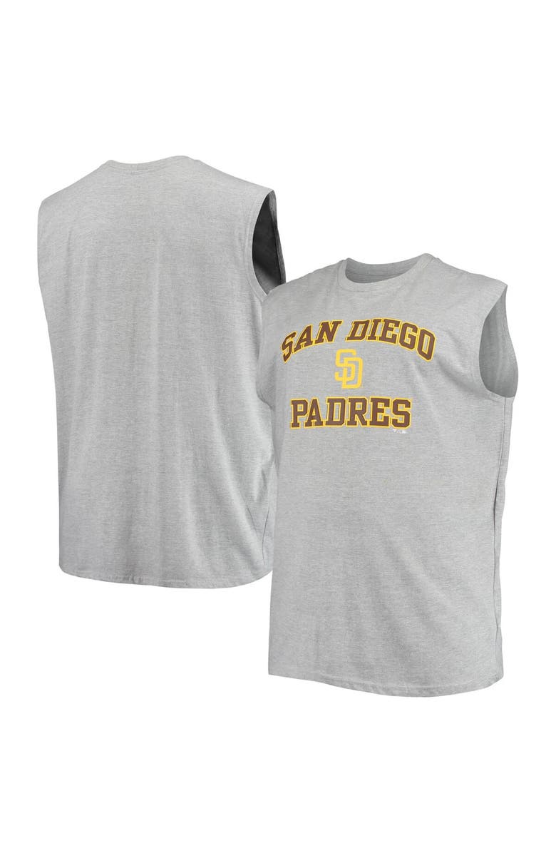 PROFILE Men's Heathered Gray San Diego Padres Big & Tall Jersey Muscle Tank Top, Main, color, 