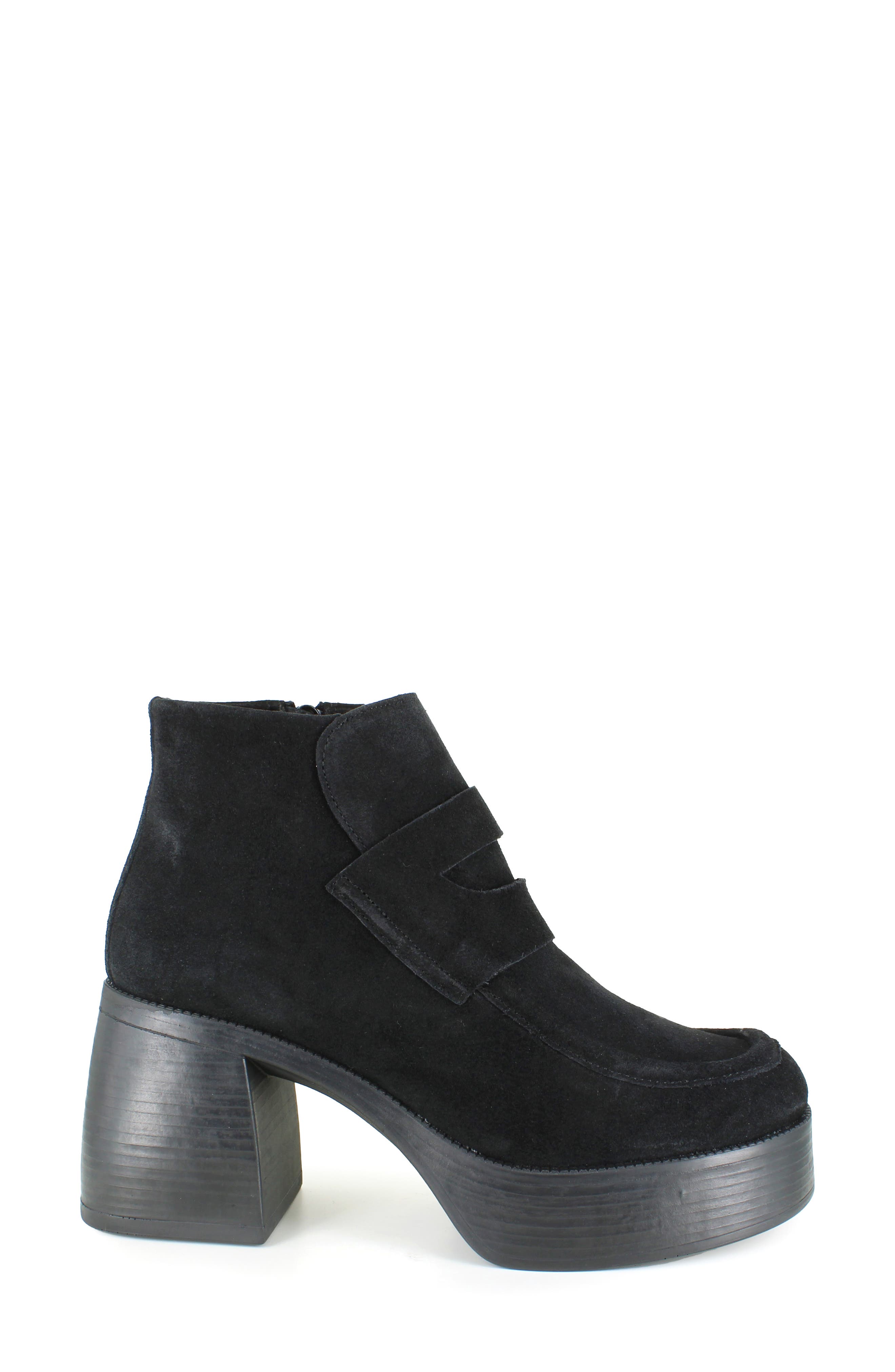 Candie's Bertina Water Resistant Platform Bootie, Alternate, color, Black Suede