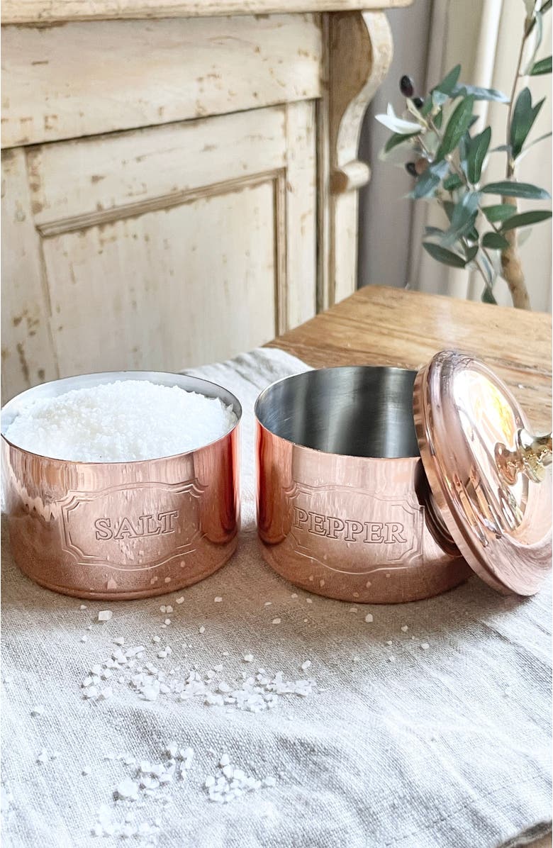 Coppermill Kitchen Vintage Inspired Copper Salt & Pepper Cellar, Alternate, color, Copper