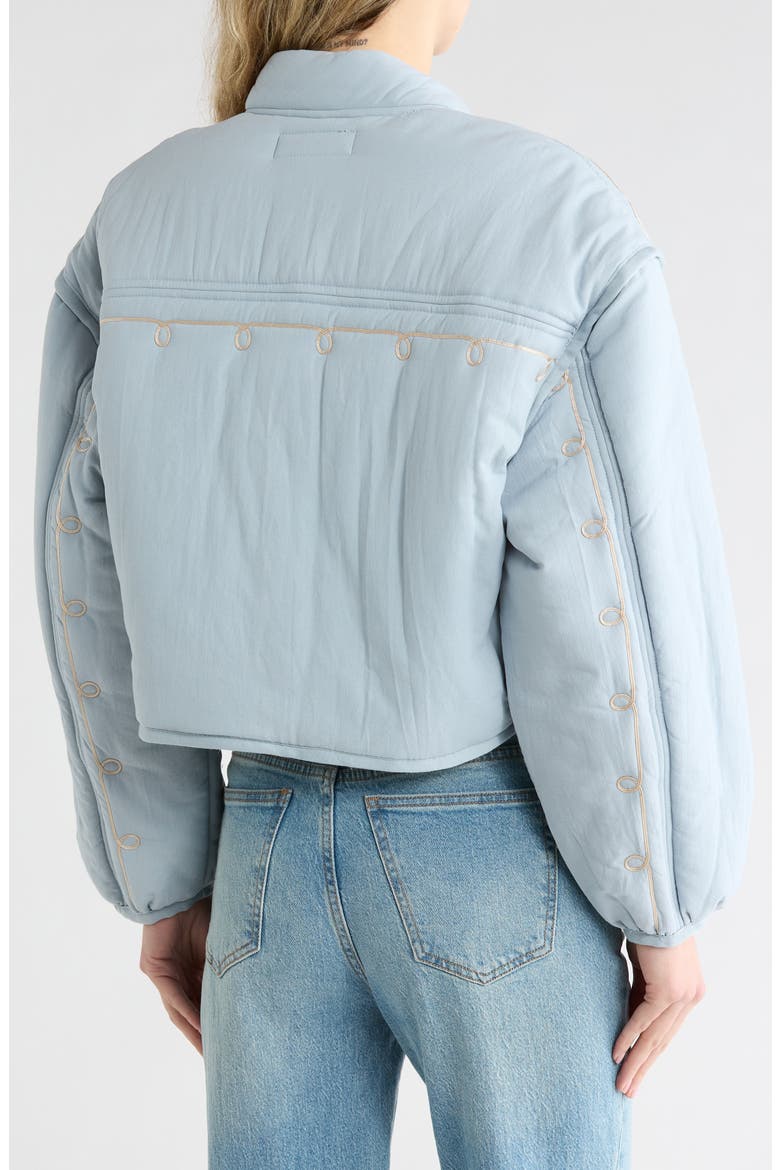 Embroidered Quilted Jacket, Alternate, color, BLUE SKIES