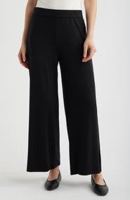 Eileen Fisher Side Slit Wide Leg Ankle Pants