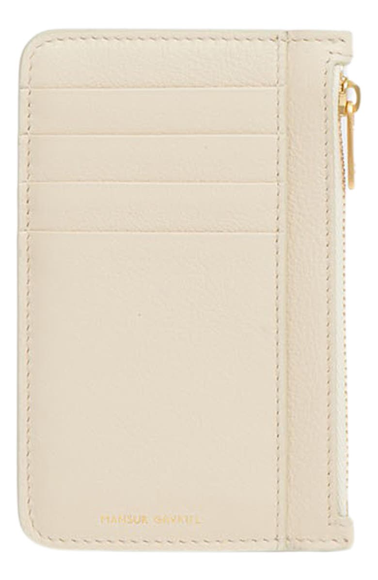 Mansur Gavriel Leather Zip Card Holder, Main, color, 