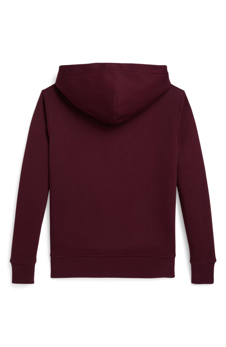 Polo Ralph Lauren Kids' Polo Bear Fleece Graphic Hoodie, Alternate, color, Wine