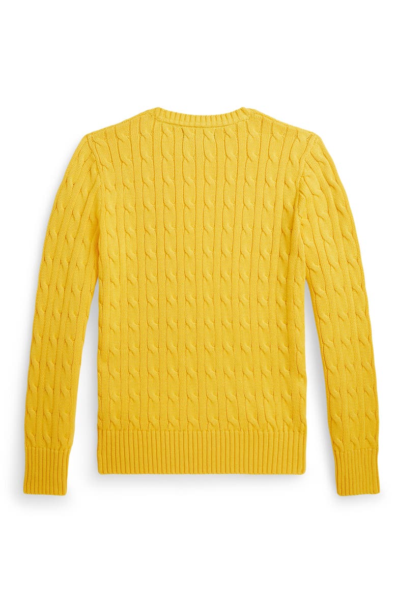 Polo Ralph Lauren Kids
 Cabled Cotton Crewneck Sweater, Alternate, color, Racing Yellow