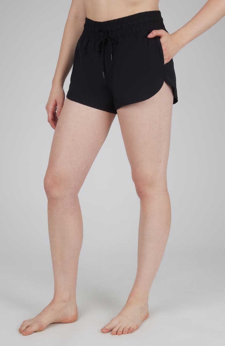 90 DEGREE BY REFLEX Lightstreme Track Time Running Shorts, Alternate, color, Black