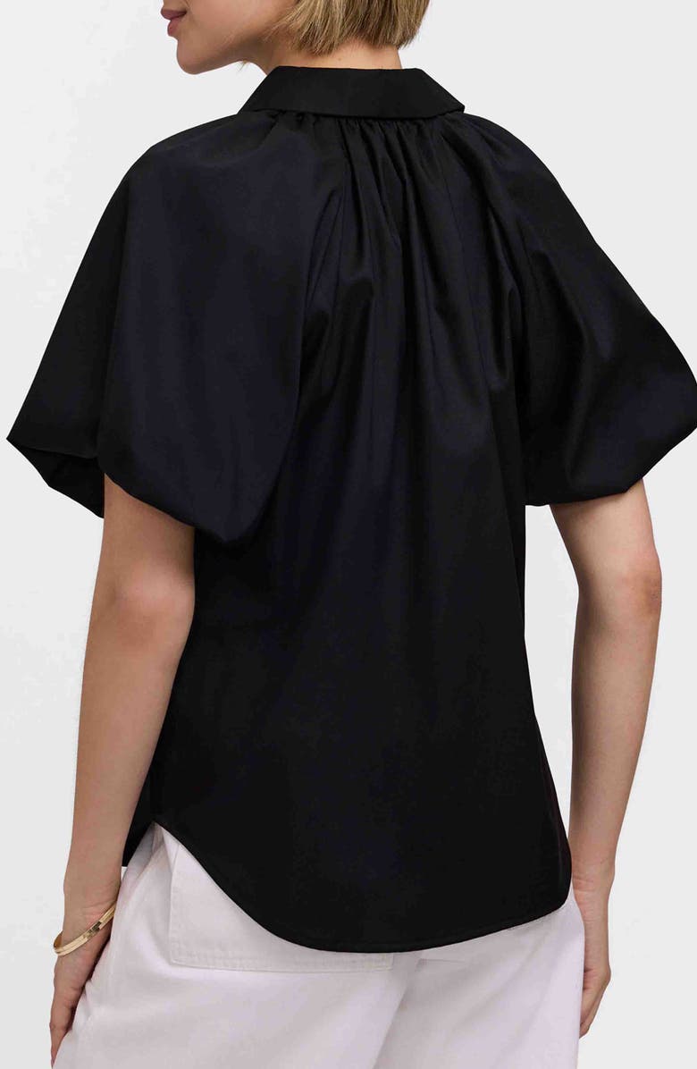 Foxcroft Paula Puff Sleeve Cotton Blend Button-Up Shirt, Alternate, color, 