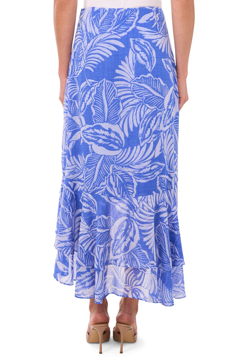 CeCe Palm Print High-Low Skirt, Alternate, color, 