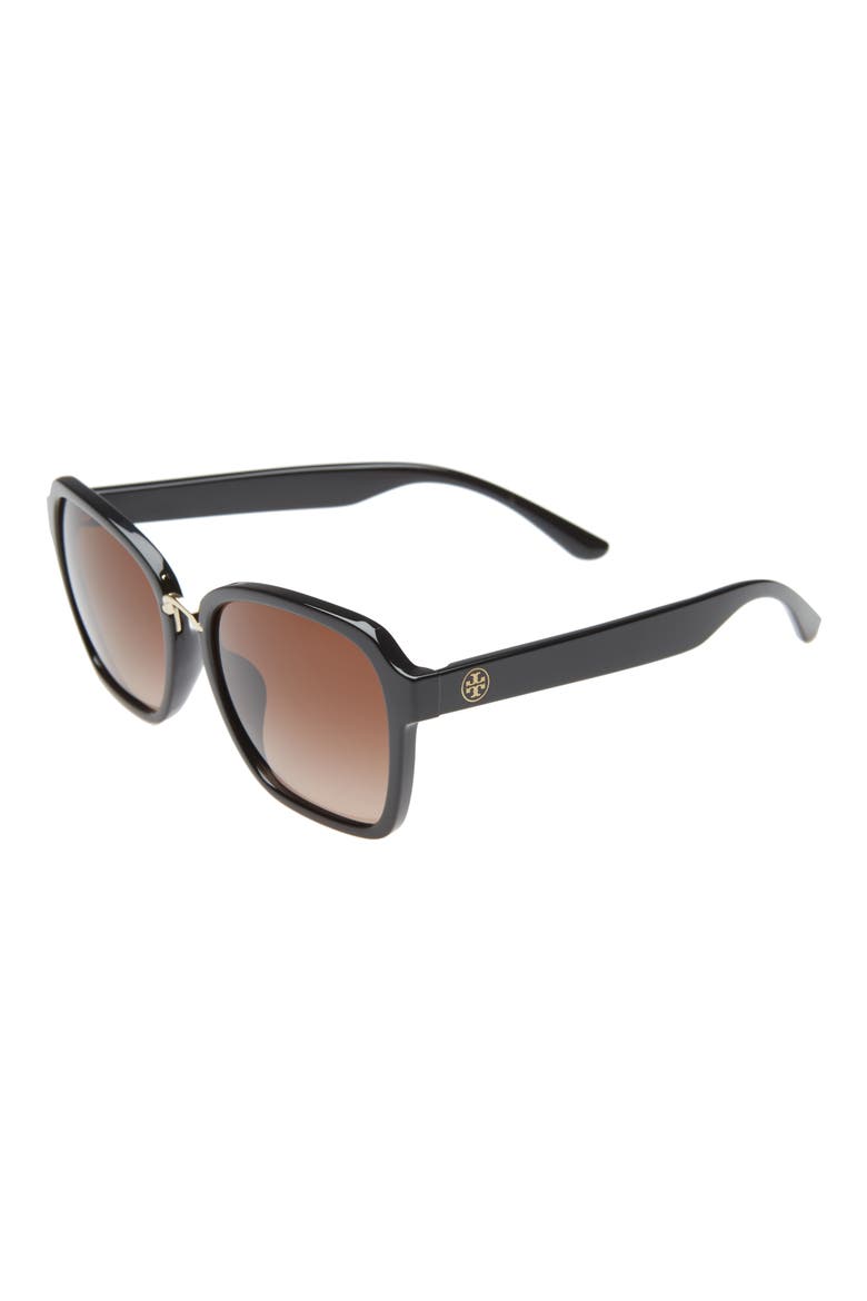 57mm Gradient Square Sunglasses, Alternate, color, GOLD/ BROWN GRAD