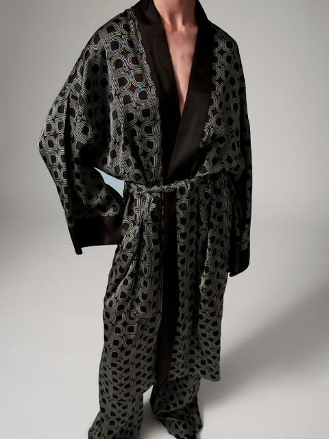 Rani Geometric Print Maxi Length Robe
