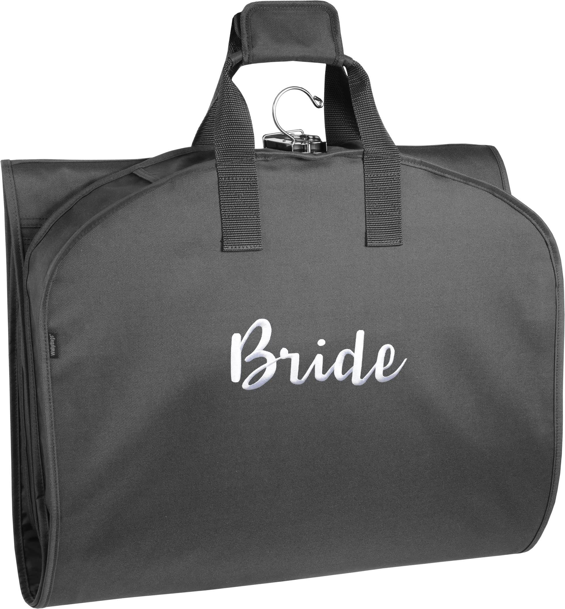 Wallybags 60"  Premium Tri-Fold Travel Garment Bag with exterior pocket, Main, color, Black - B1, Bride
