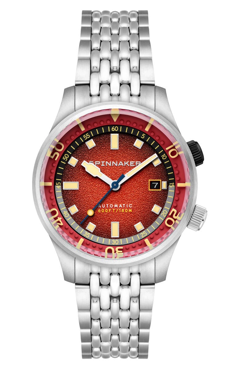 SPINNAKER Bradner Automatic Watch, Main, color, Red