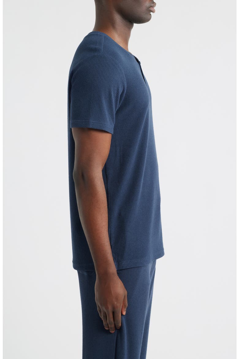 Ribbed Henley Pajama T-Shirt, Alternate, color, COLLEGE NAVY