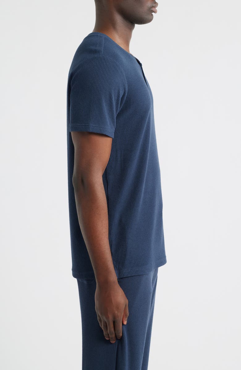 Daniel Buchler Ribbed Henley Pajama T-Shirt, Alternate, color, College Navy