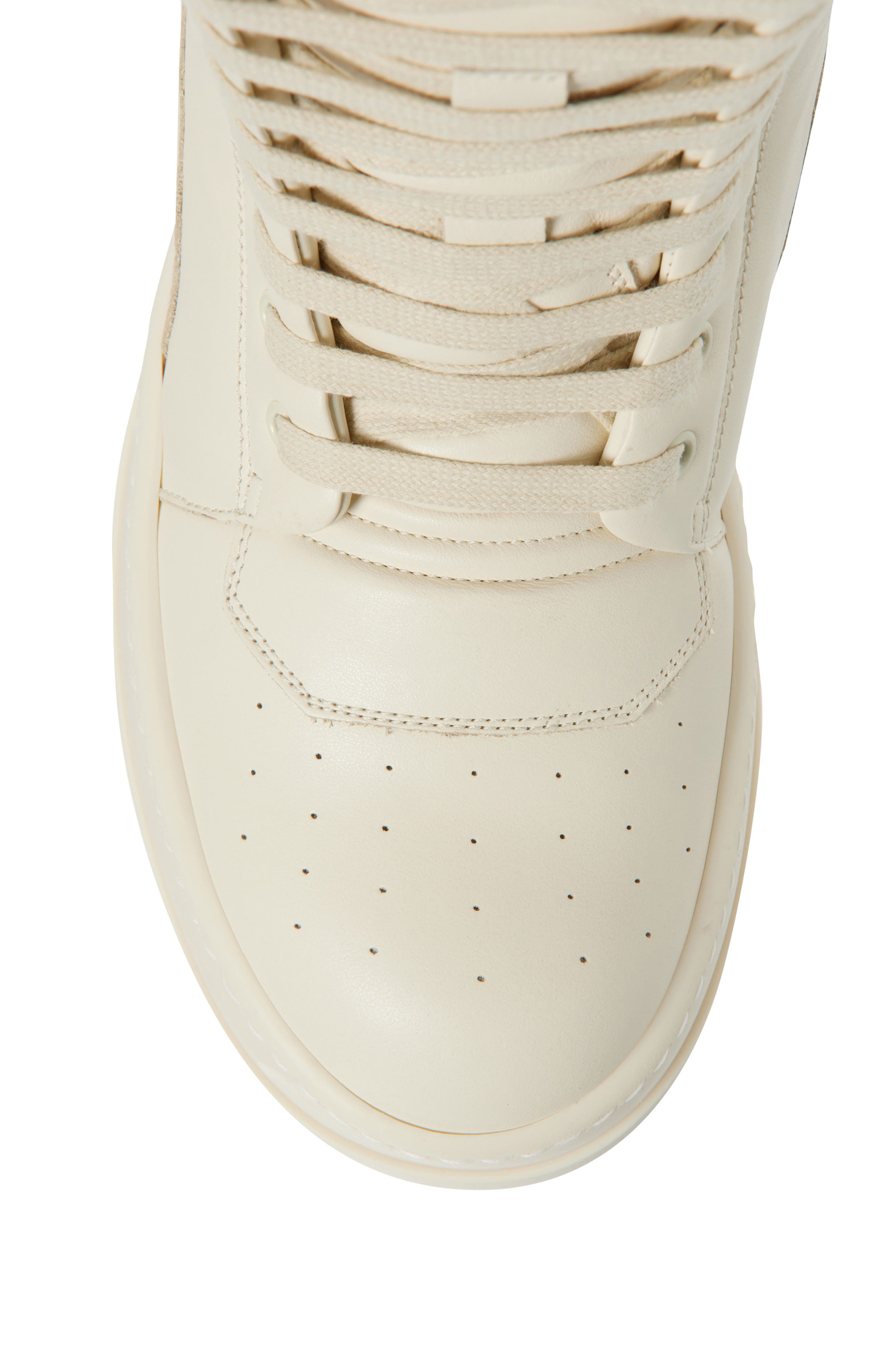 Rick Owens Mega Geobasket High Top Sneaker, Alternate, color, Milk/ Milk/ Milk