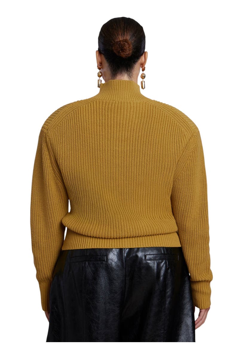 Power Shoulder Mock Neck Sweater (plus), Alternate, color, YELLOW JASMINE