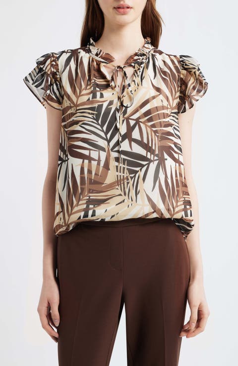 Ruffle Tie Neck Top