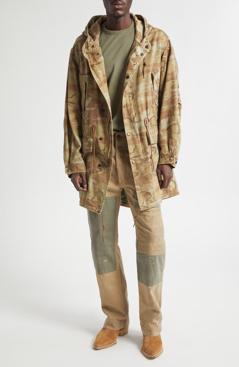 Double RL Double-Sided Camo Twill Parka, Alternate, color, Vintage Olive Camo