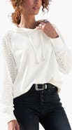 LASCANA Lace Sleeve Hoodie