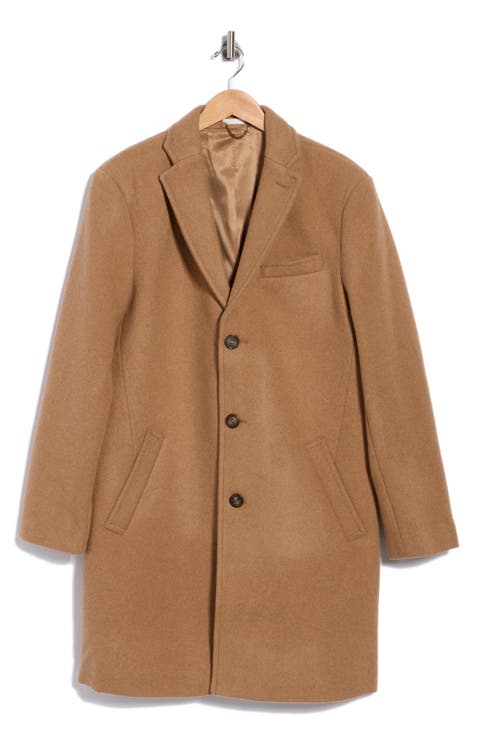 Wool Blend Three-Button Overcoat