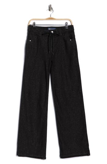 Democracy Ab Leis High Waist Drawstring Waist Pants In Black