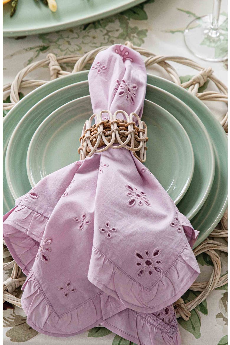 Provence Set of 4 Rattan Napkin Rings, Alternate, color, NATURAL/ WHITEWASH
