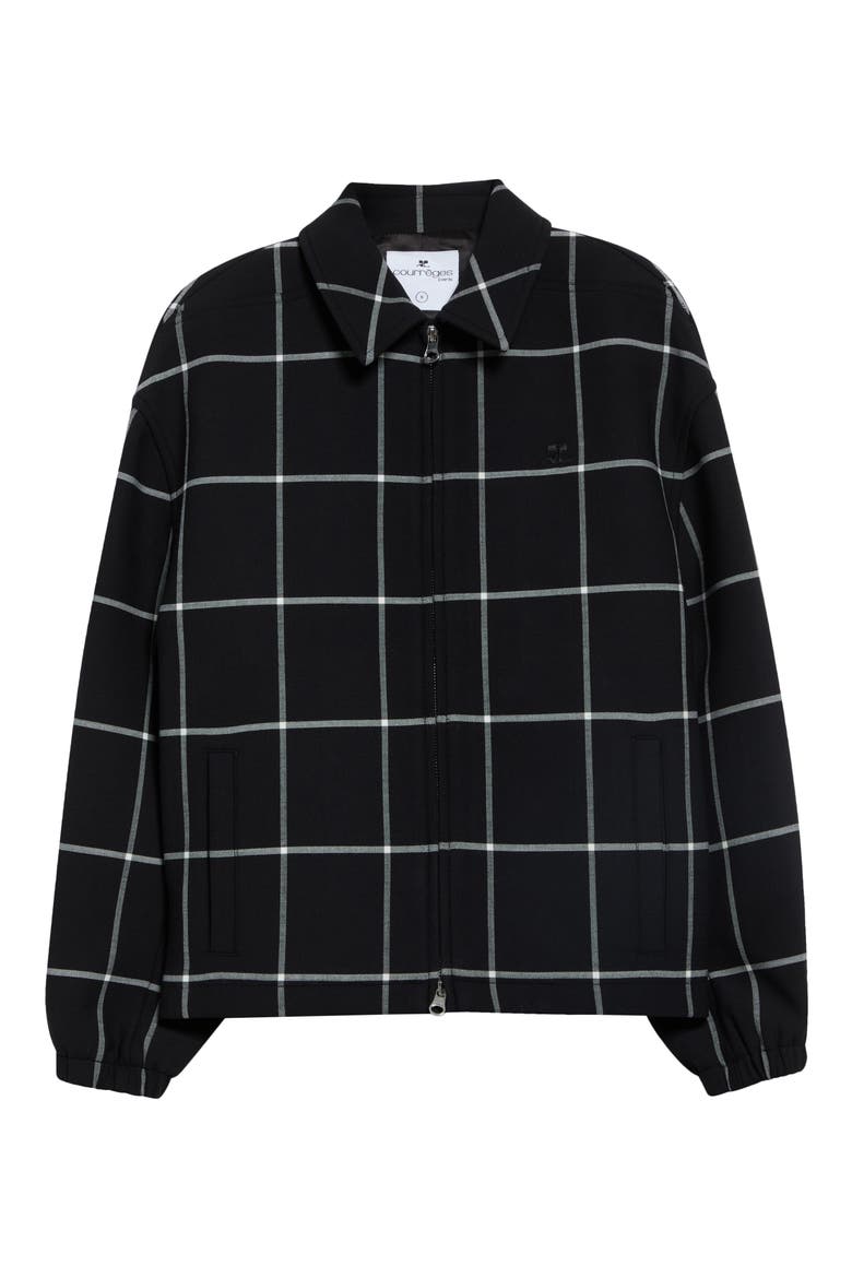 Windowpane Check Bomber Jacket, Main, color, BLACK/ HERITAGE WHITE
