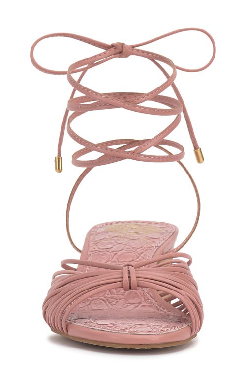 Vince Camuto Lory Ankle Wrap Sandal In Dk Pale Pink Soft Nappa Silk