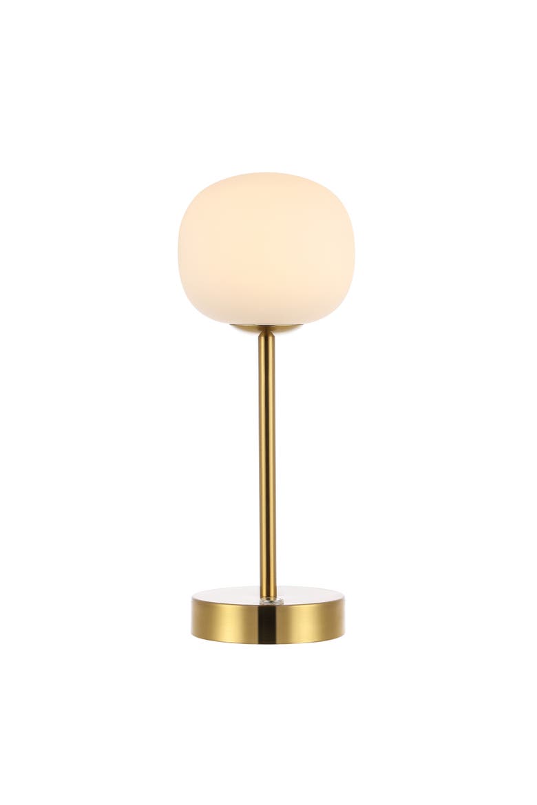 Natalia Modern Minimalist Iron Rechargeable Integrated Portable LED Table Lamp, Main, color, Brass Gold