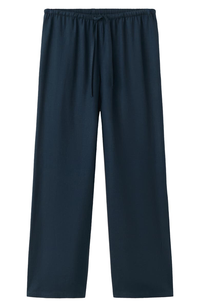 MANGO TEEN Kids' Flowy Straight Leg Linen Blend Pants, Alternate, color, Navy