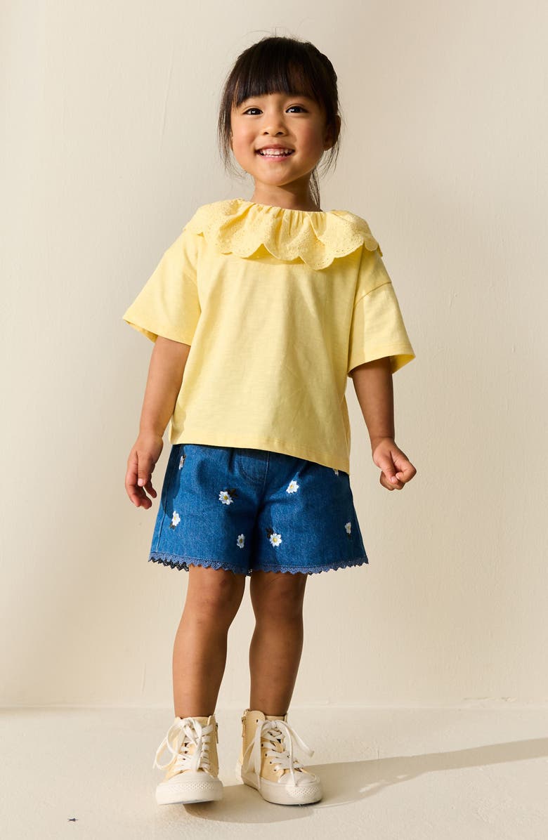NEXT Kids' Frill Collar T-Shirt, Alternate, color, Yellow