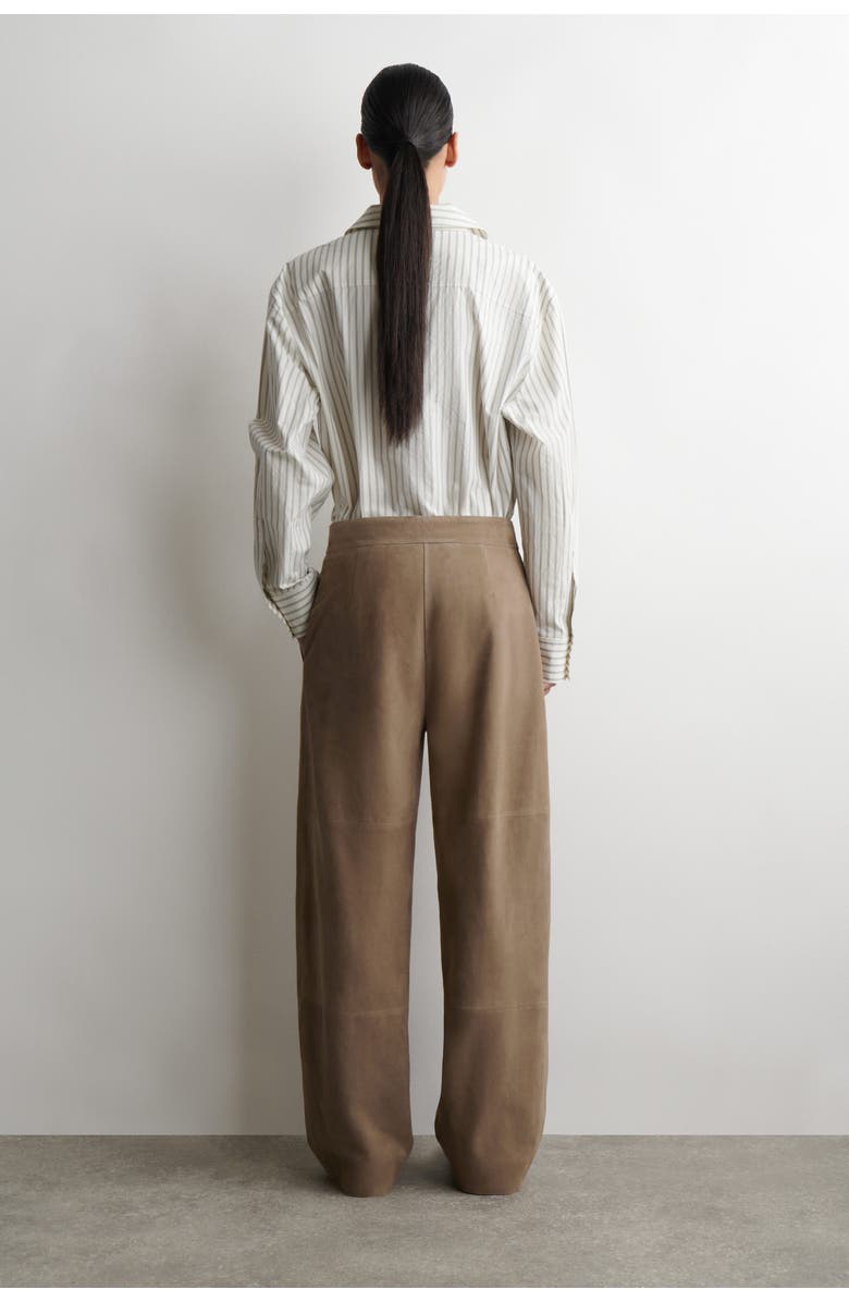 COS Suede Straight-leg Trousers, Alternate, color, Beige