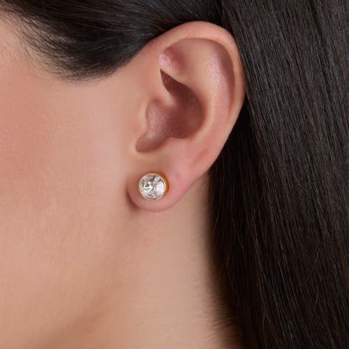 Jessica Simpson Rhinestone Hoop & Stud Earring Set Of 3 In Gold