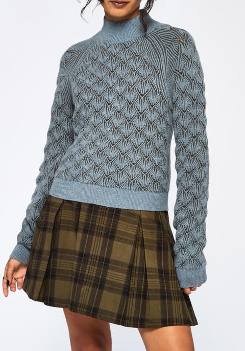 Edna Cotton Leaf Funnel Neck Jumper