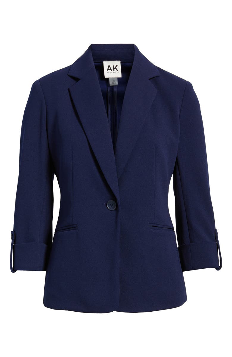 AK ANNE KLEIN One-Button Blazer, Alternate, color, Distant Mountain