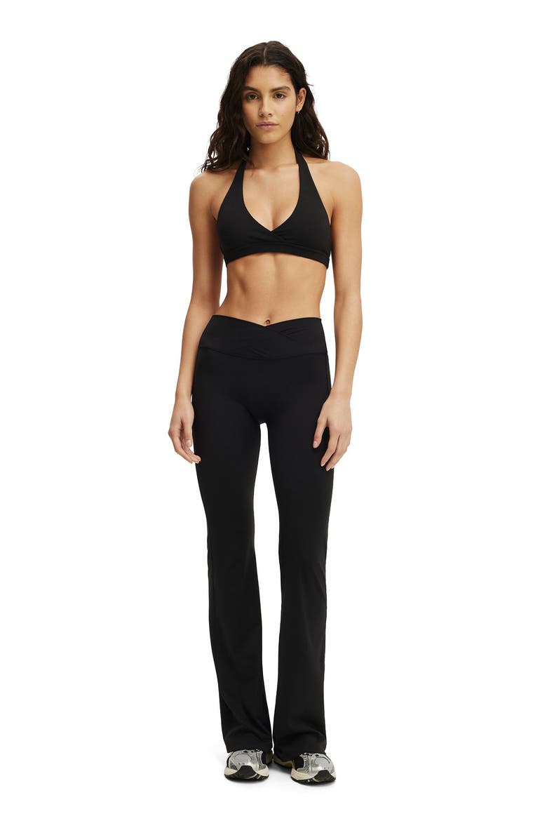 Women's Active Ultra Luxe Cross Front Invisible Scrunch Flare, Alternate, color, Black